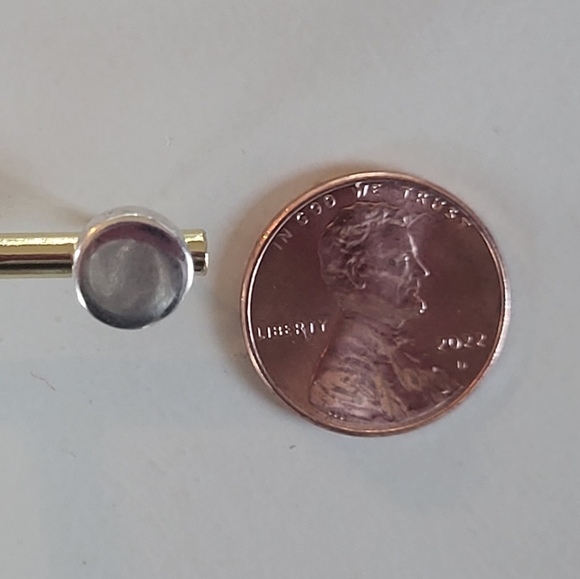 Sterling Silver Button Stud Earrings - Picture 3 of 4